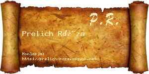 Prelich Róza névjegykártya